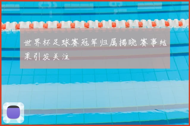 世界杯足球赛冠军归属揭晓 赛事结果引发关注